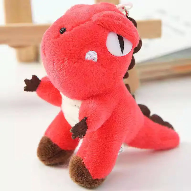 Pink dinosaur toy keychain