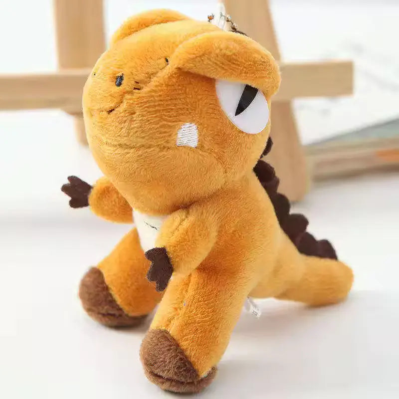 Yellow dinosaur toy keychain