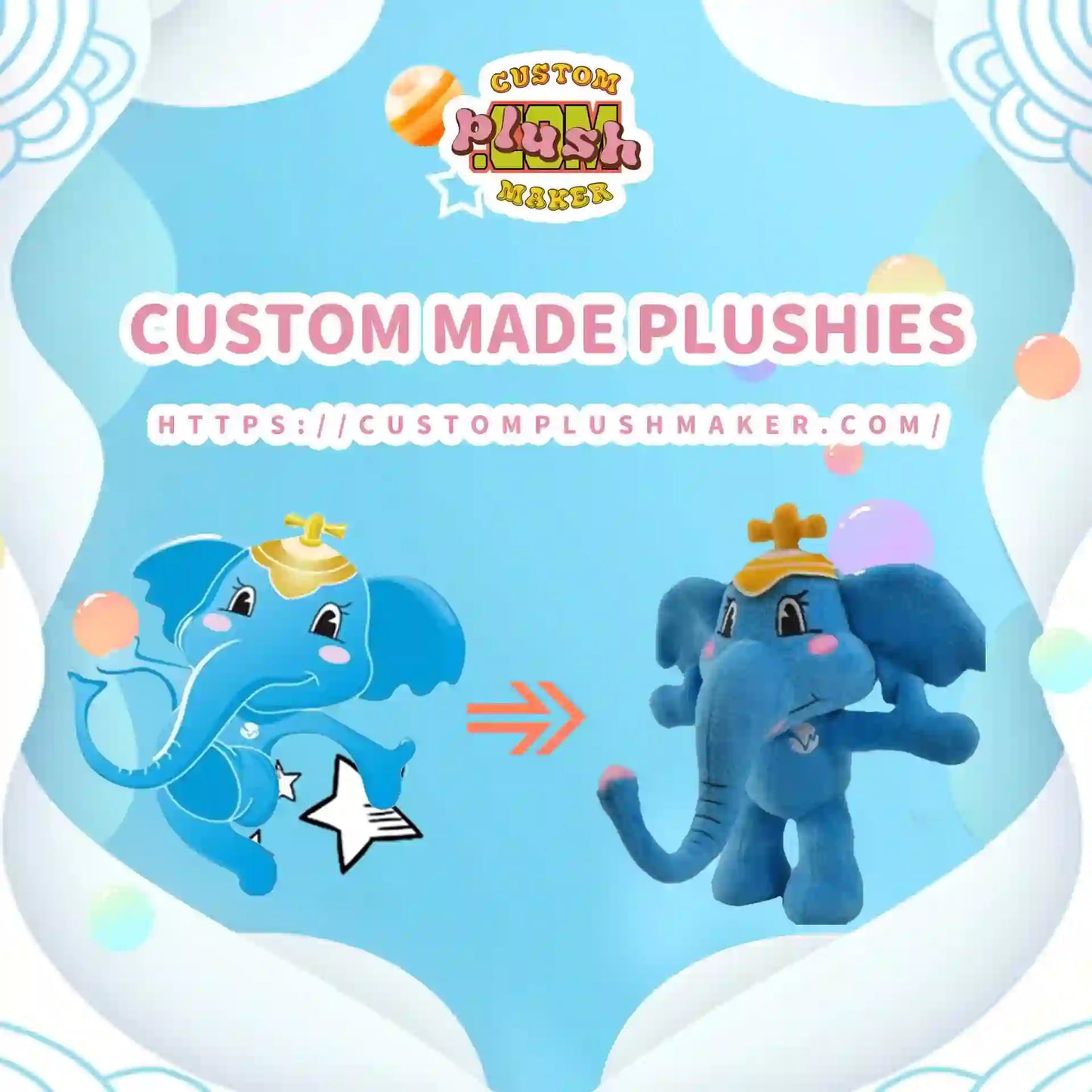  CustomPlushMaker Custom Plush Create Your Own Cute and Soft Dolls. Make Your Own Plushie, including Kpop dolls and other custom plush toys：Plush toy elephant